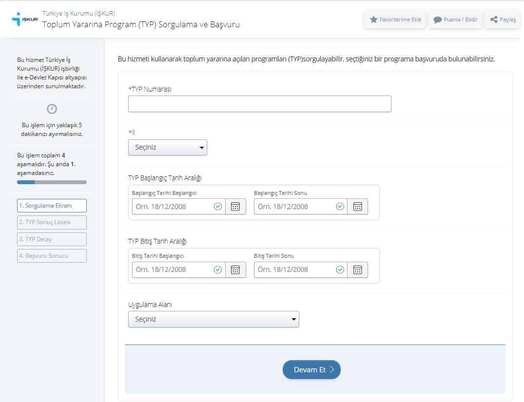 TYP Başvuru