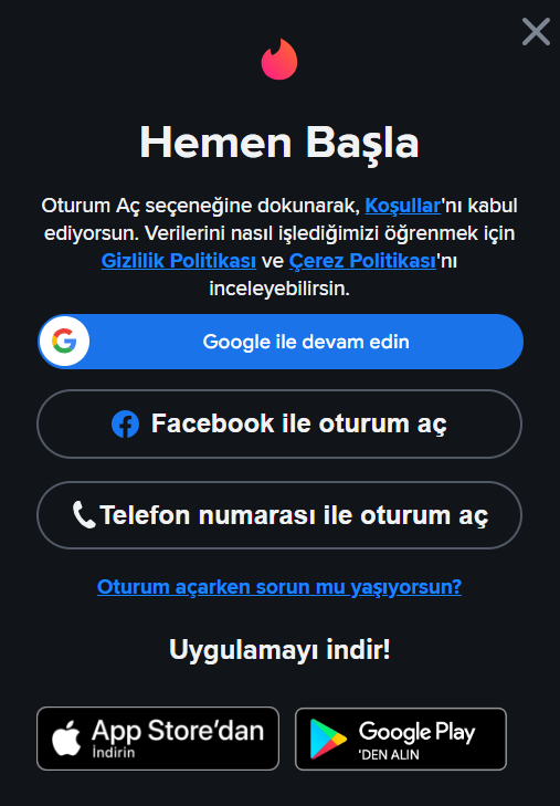 Tinder Giriş